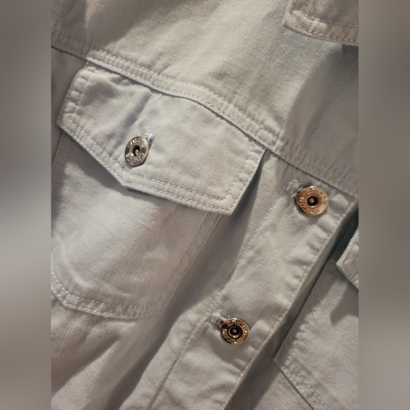 Chico's Light Blue Jean Jacket SZ 3 - Picture 3 of 6